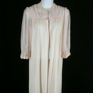 Pink chiffon nylon tricot rhinestone buttons M